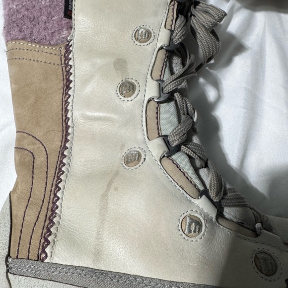 Merrell Puffin Lace High Lavender Boots Cream and Lavender Fleece Size 10 - Picture 9 of 15